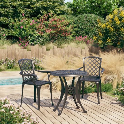 vidaXL 3-tlg. Bistro-Set Aluminiumguss Bronzen