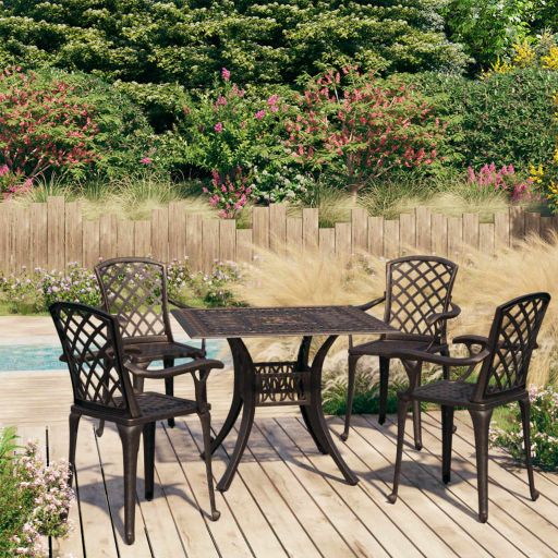 vidaXL 3-tlg. Bistro-Set Aluminiumguss Bronzen