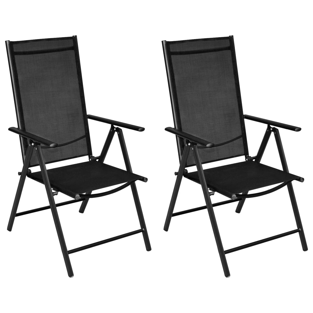 vidaXL 3-tlg. Bistro-Set Aluminium und Textilene Schwarz