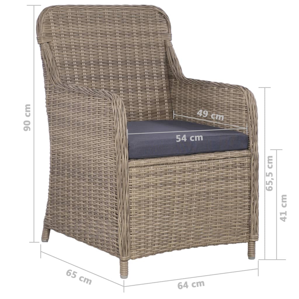 vidaXL 5-tlg. Garten-Essgruppe Braun