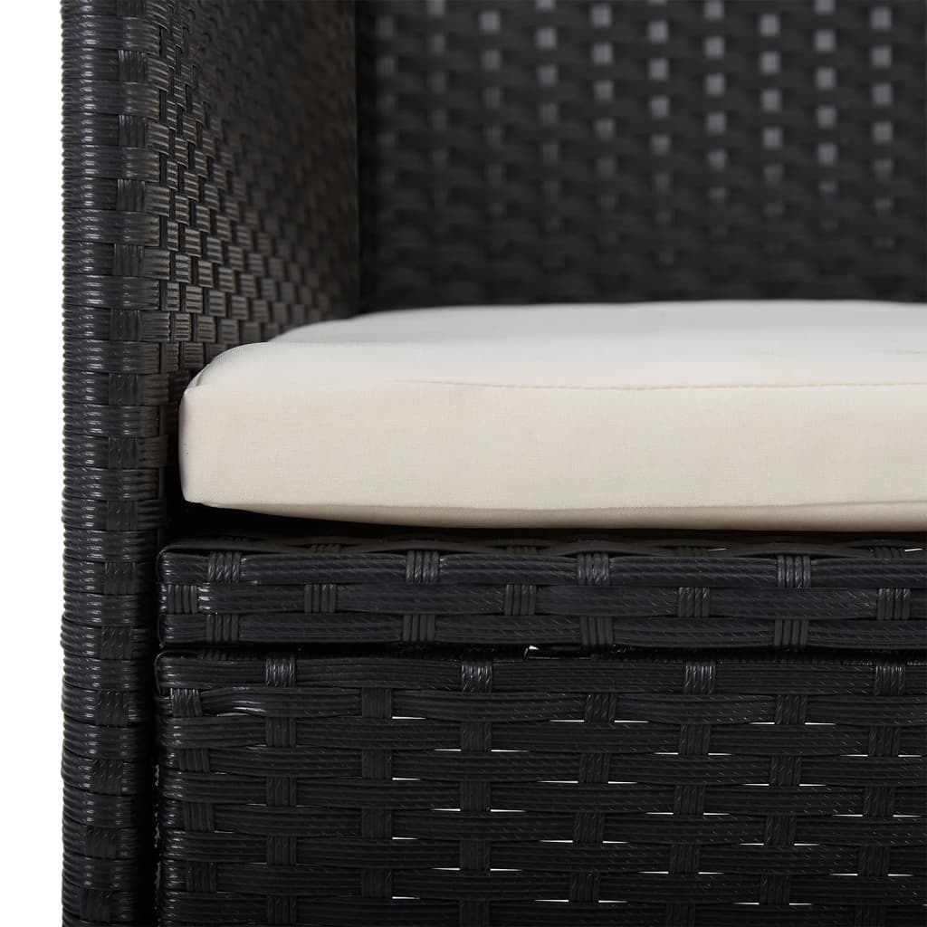 vidaXL 5-tlg. Garten-Essgruppe Schwarz