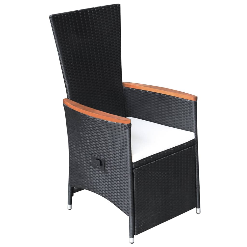 vidaXL 5-tlg. Garten-Essgruppe Schwarz