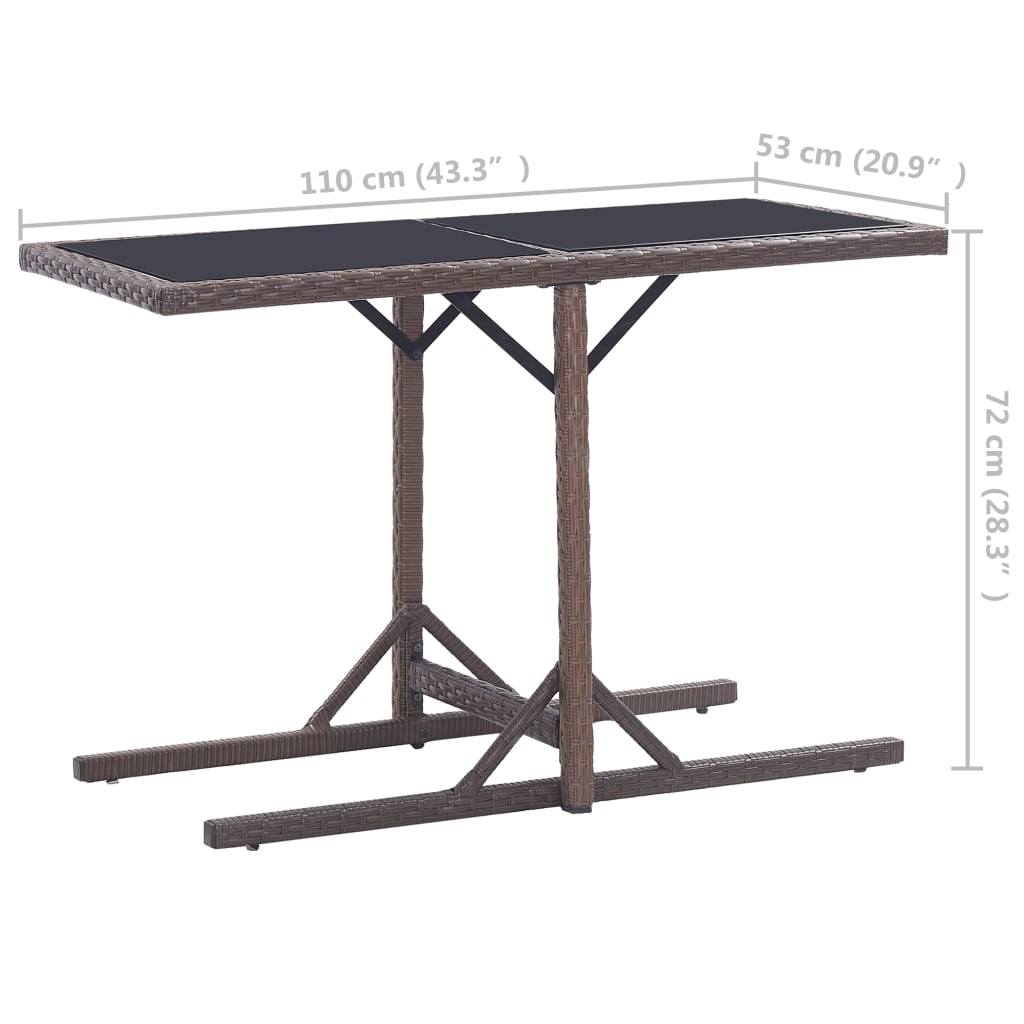 vidaXL 3-tlg. Garten-Essgruppe Braun