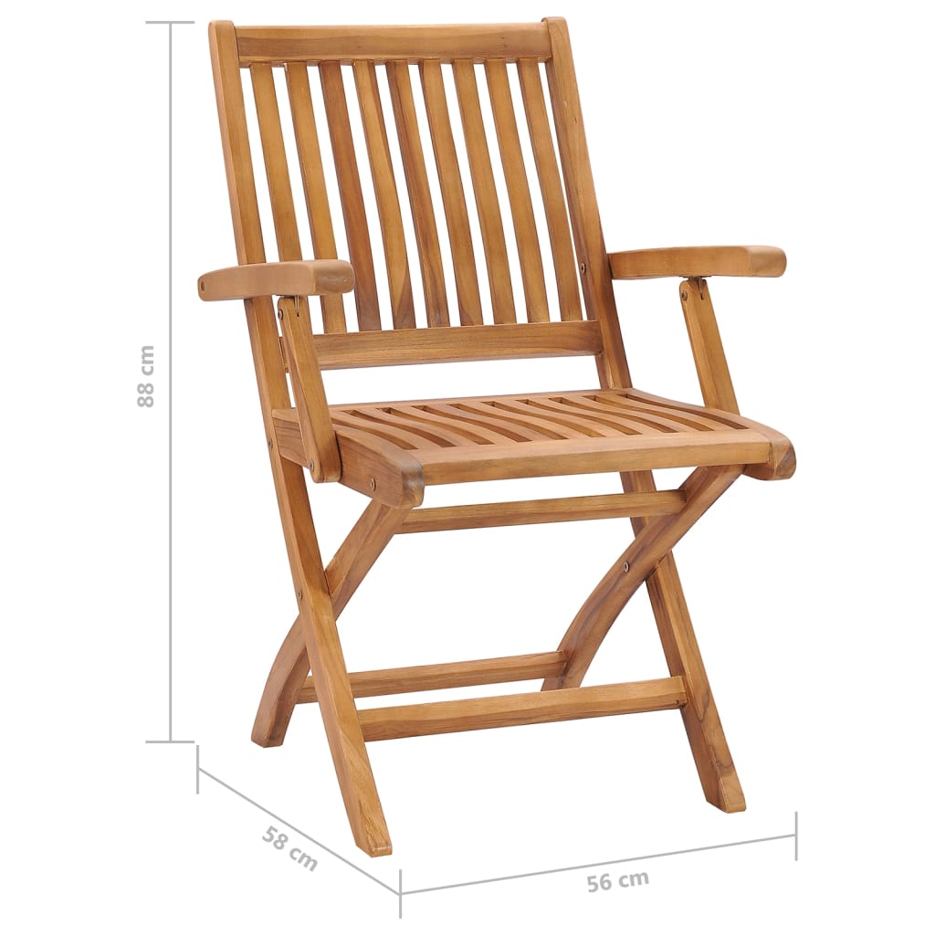 vidaXL Klappbare Gartenstühle 4 Stk. Massivholz Teak