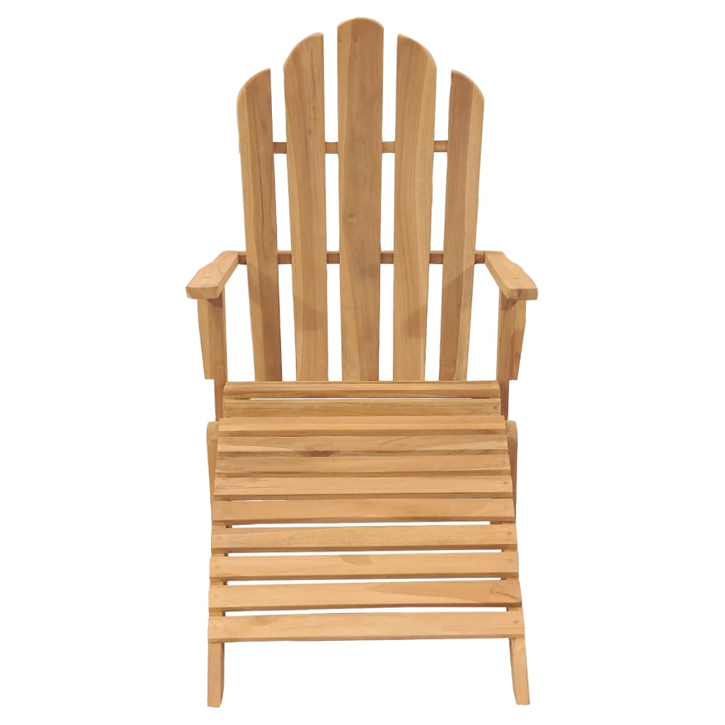 vidaXL Adirondack-Stühle mit Fußteil 2 Stk. Massivholz Teak