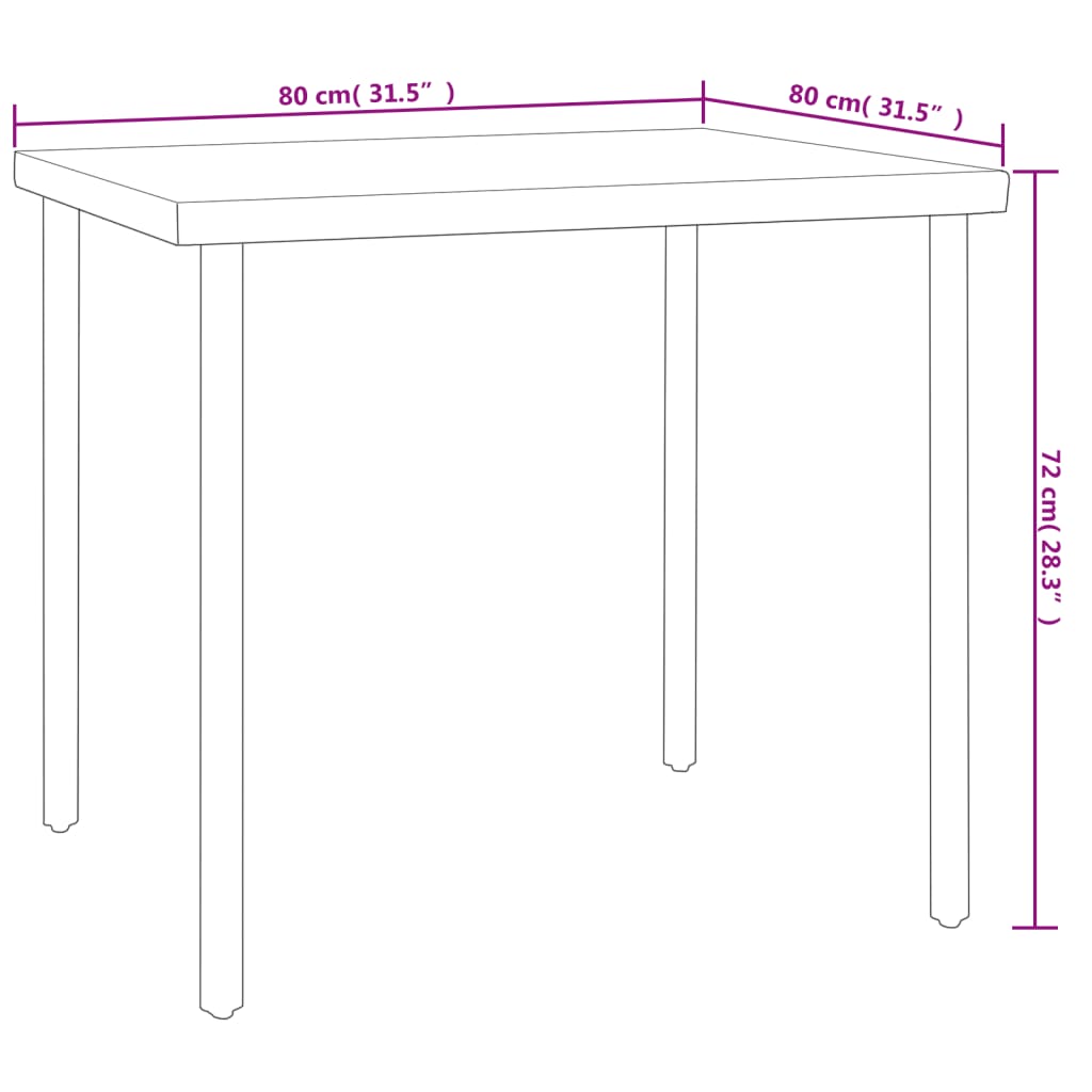 vidaXL 3-tlg. Garten-Essgruppe Stahl