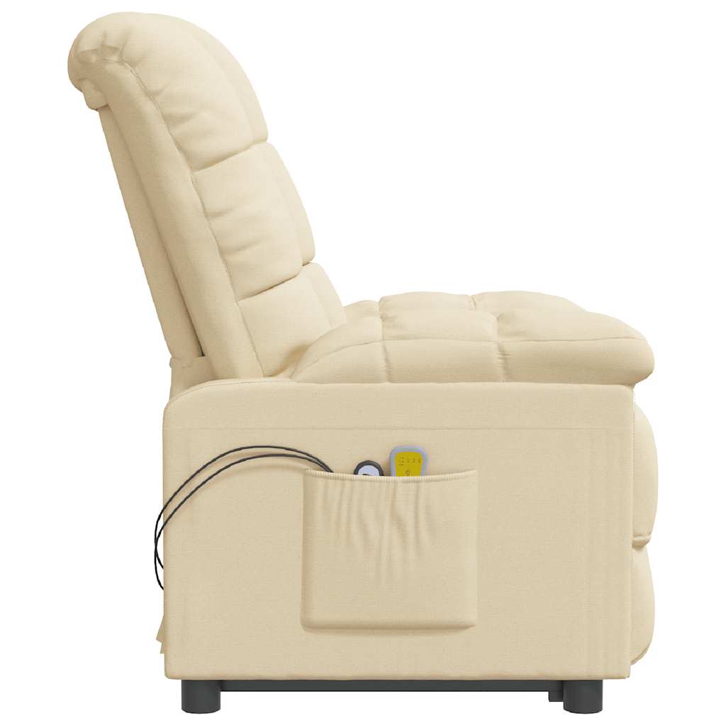 vidaXL Massagesessel Elektrisch Creme Stoff