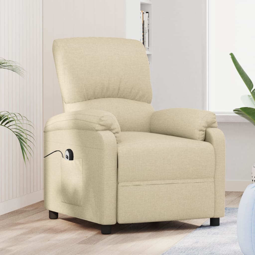 vidaXL Relaxsessel Elektrisch Creme Stoff