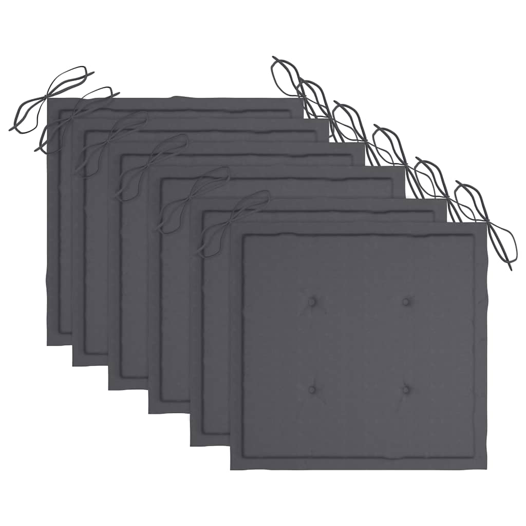 vidaXL Klappbare Gartenstühle 6 Stk. mit Kissen Massivholz Akazie