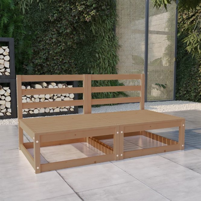 vidaXL 2-Sitzer-Gartensofa Kiefer Massivholz
