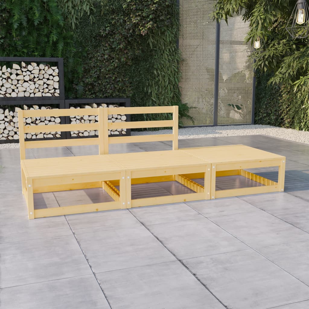 vidaXL 3-tlg. Garten-Lounge-Set Massivholz Kiefer
