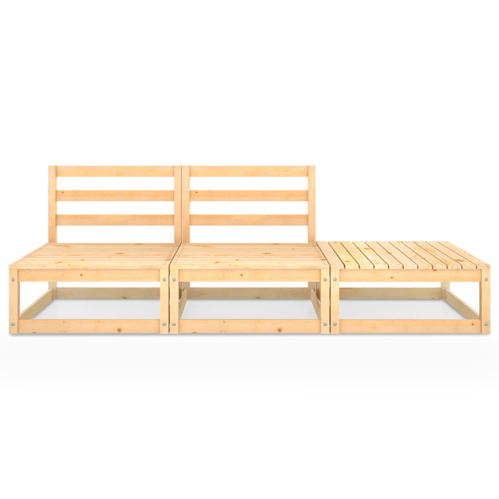 vidaXL 3-tlg. Garten-Lounge-Set Massivholz Kiefer