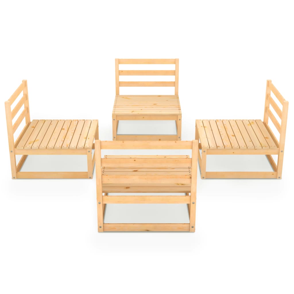 vidaXL 4-tlg. Garten-Lounge-Set Massivholz Kiefer