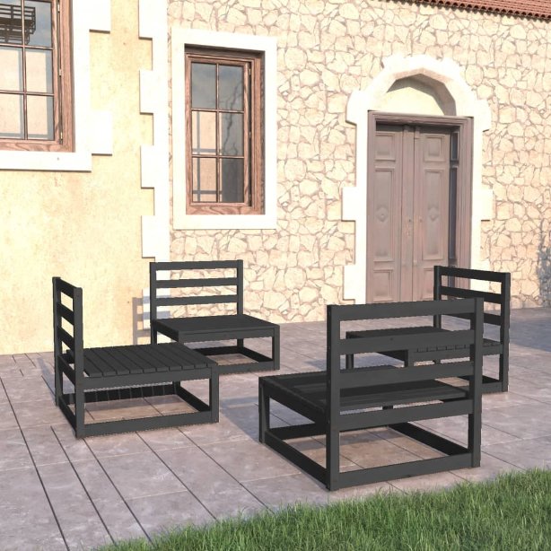 vidaXL 4-tlg. Garten-Lounge-Set Massivholz Kiefer