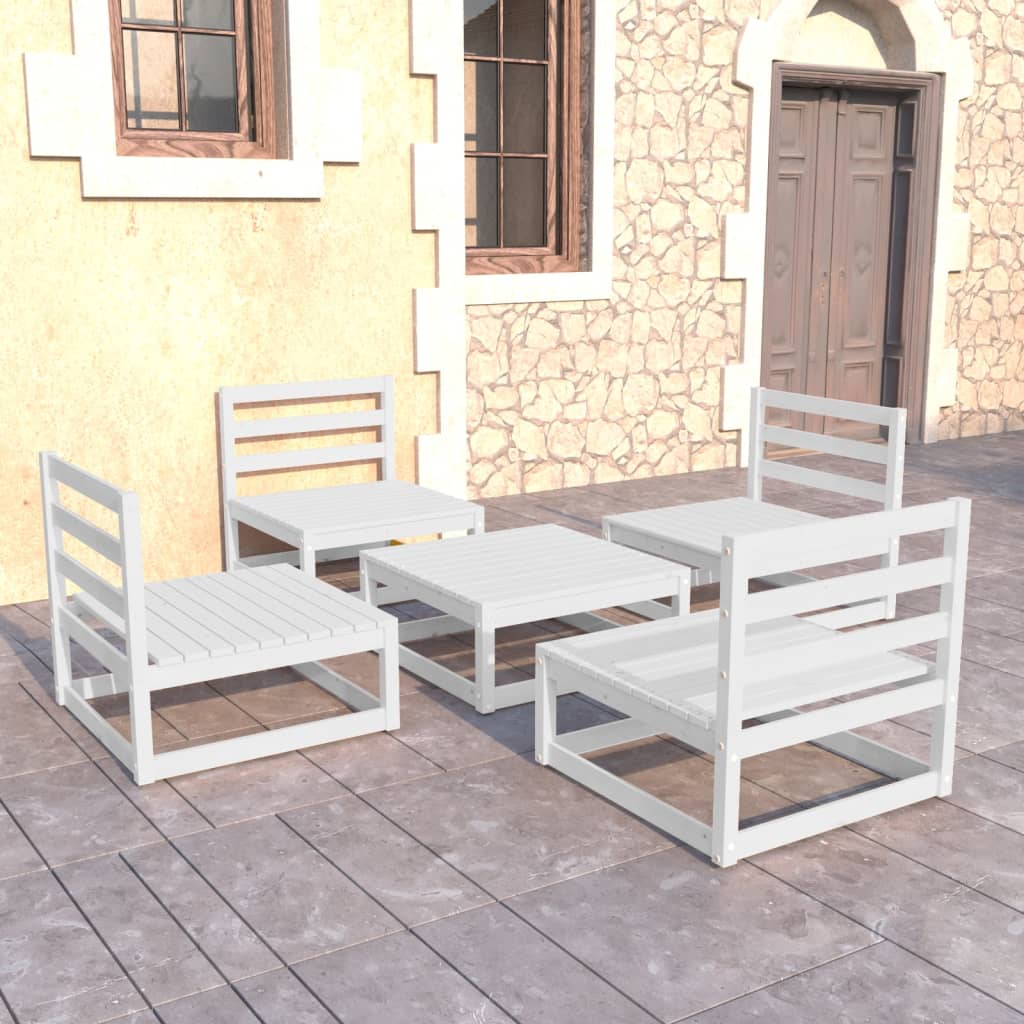 vidaXL 5-tlg. Garten-Lounge-Set Massivholz Kiefer