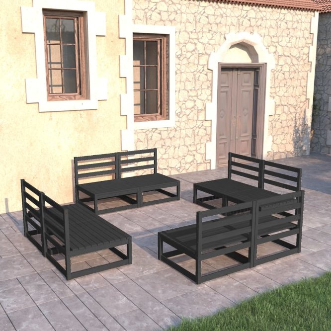 vidaXL 8-tlg. Garten-Lounge-Set Massivholz Kiefer