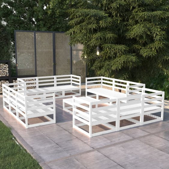 vidaXL 13-tlg. Garten-Lounge-Set Massivholz Kiefer