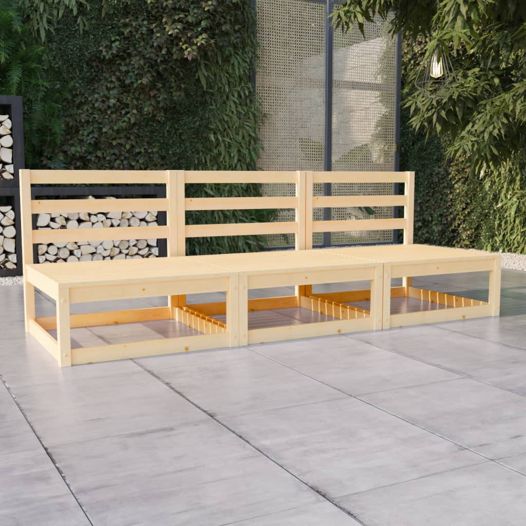 vidaXL Outdoor-Sofa 3-Sitzer Massivholz Kiefer