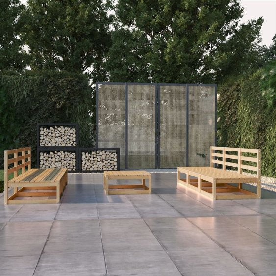 vidaXL 7-tlg. Garten-Lounge-Set Massivholz Kiefer