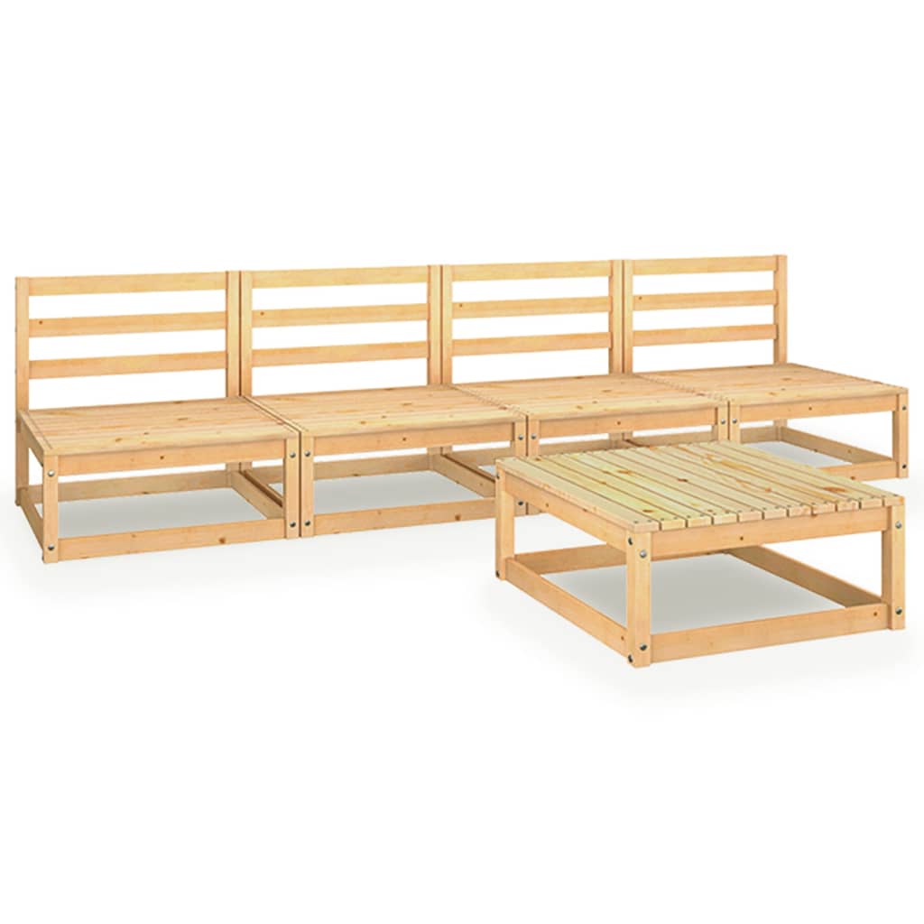 vidaXL 5-tlg. Garten-Lounge-Set Massivholz Kiefer