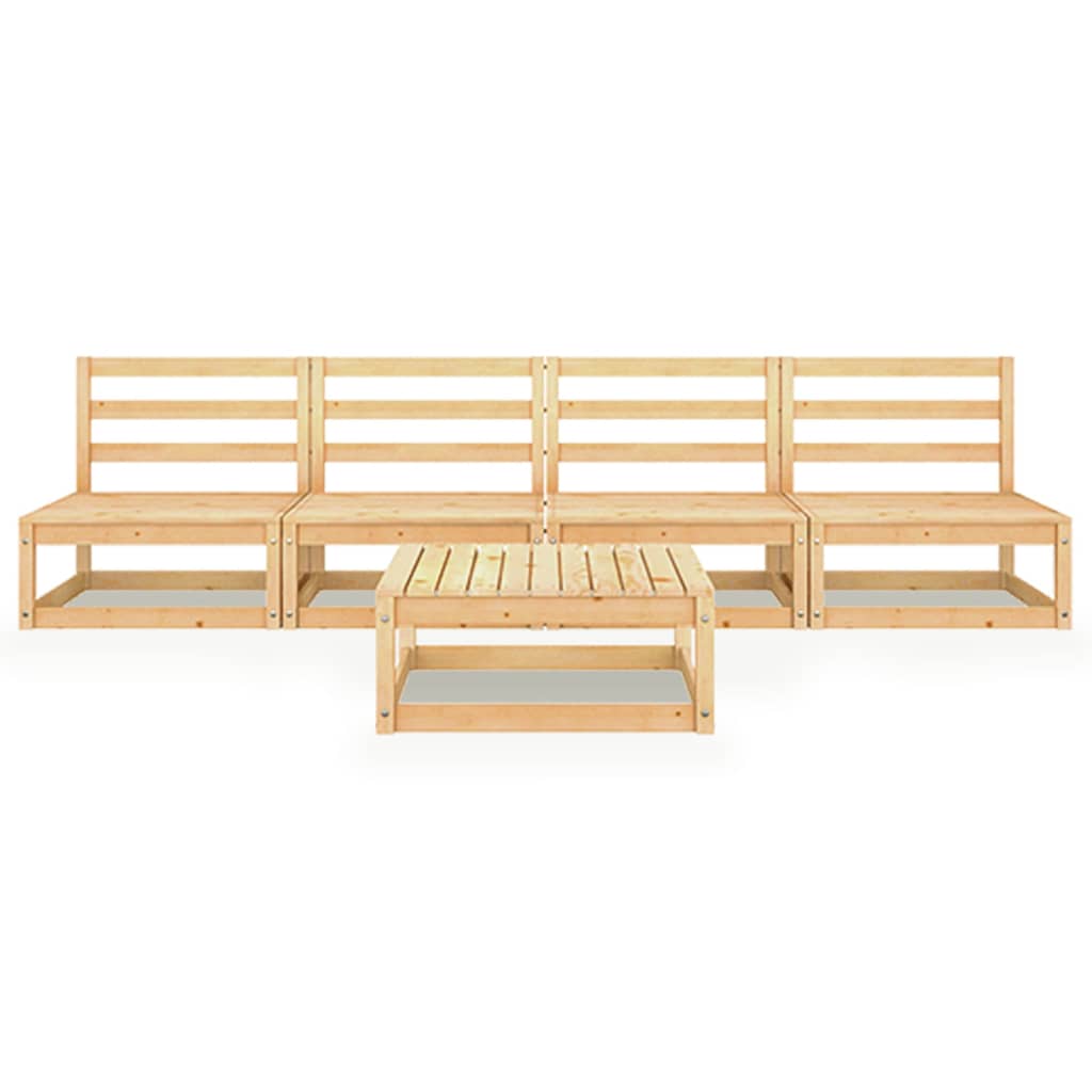 vidaXL 5-tlg. Garten-Lounge-Set Massivholz Kiefer