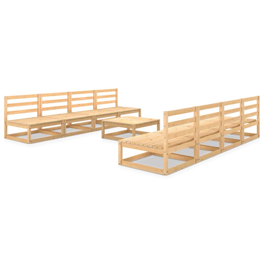vidaXL 9-tlg. Garten-Lounge-Set Massivholz Kiefer