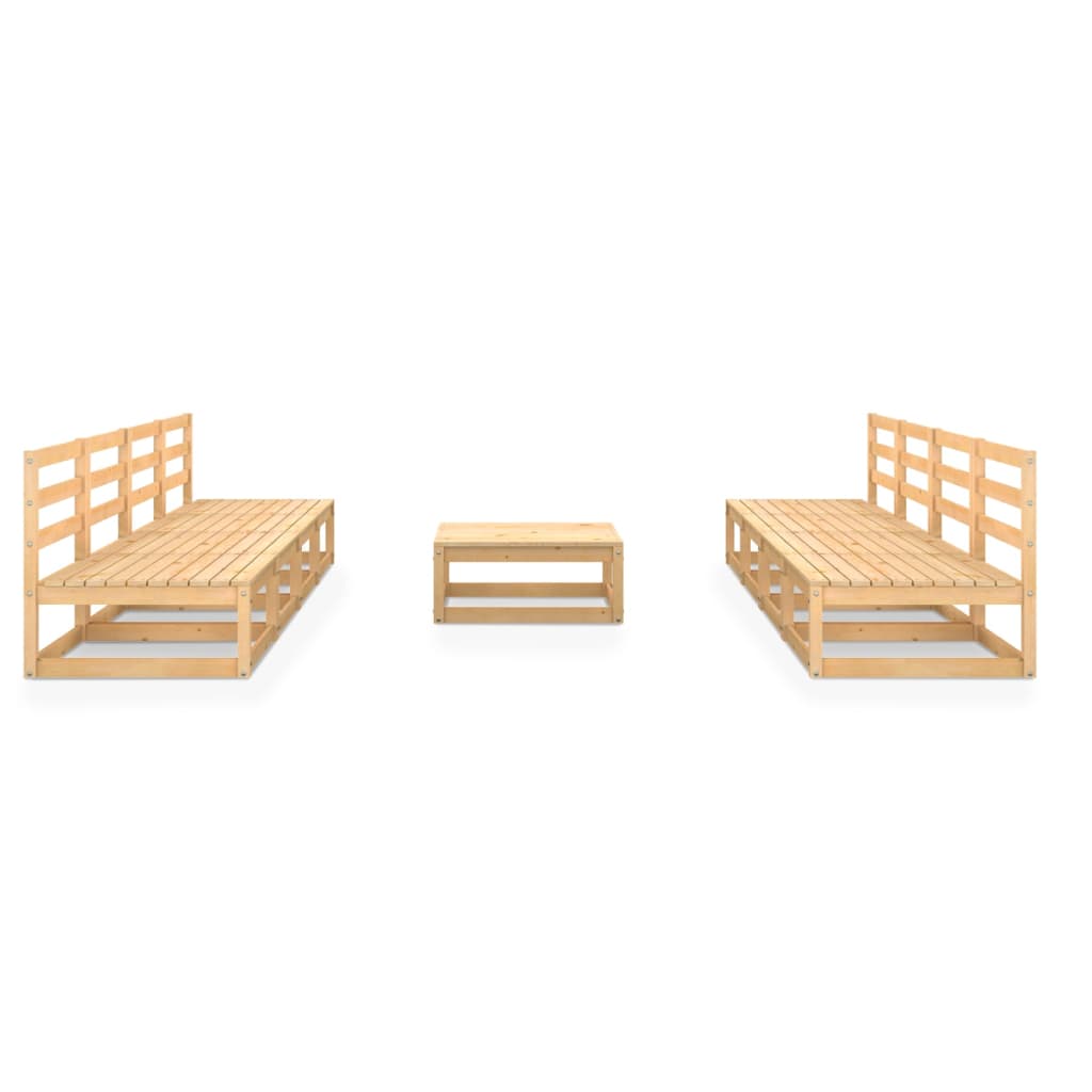 vidaXL 9-tlg. Garten-Lounge-Set Massivholz Kiefer