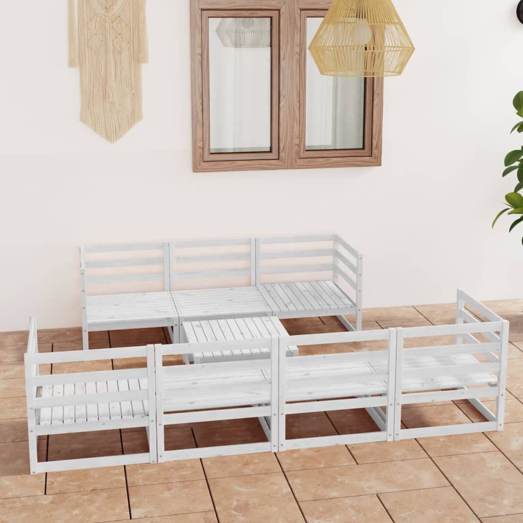 vidaXL 8-tlg. Garten-Lounge-Set Massivholz Kiefer