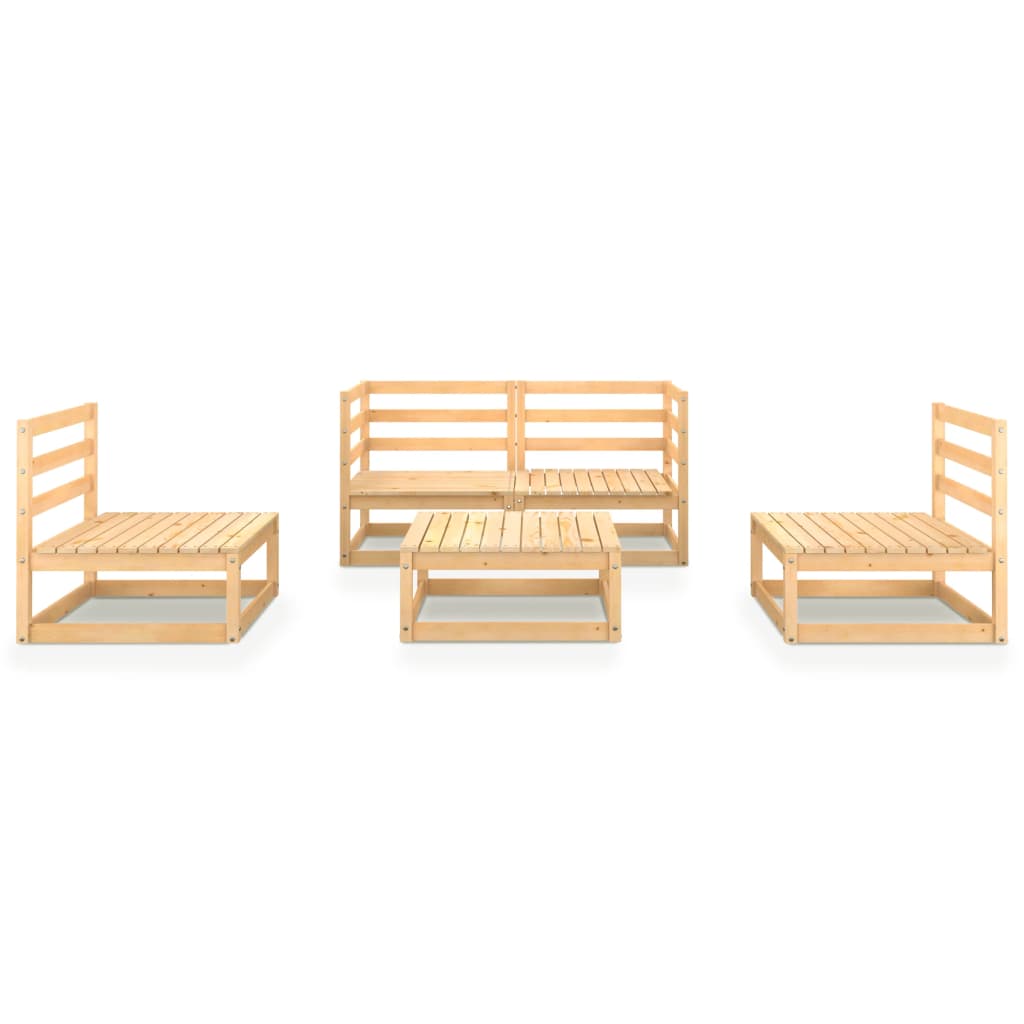 vidaXL 5-tlg. Garten-Lounge-Set Massivholz Kiefer