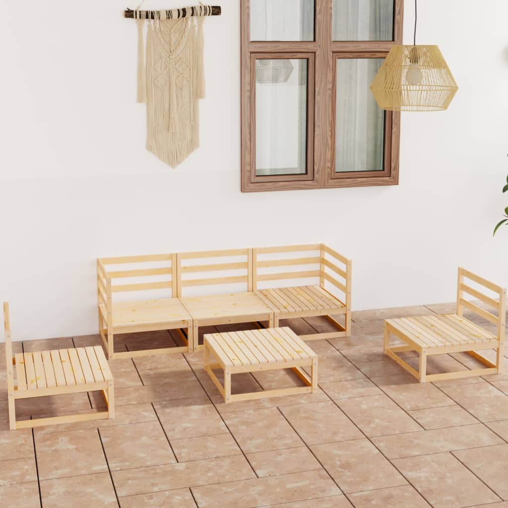 vidaXL 6-tlg. Garten-Lounge-Set Massivholz Kiefer