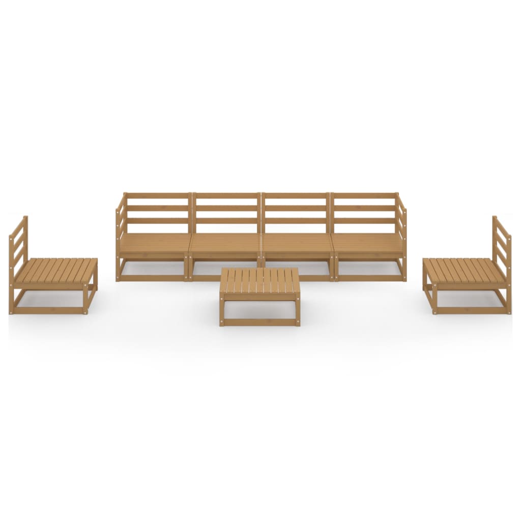 vidaXL 7-tlg. Garten-Lounge-Set Honigbraun Massivholz Kiefer