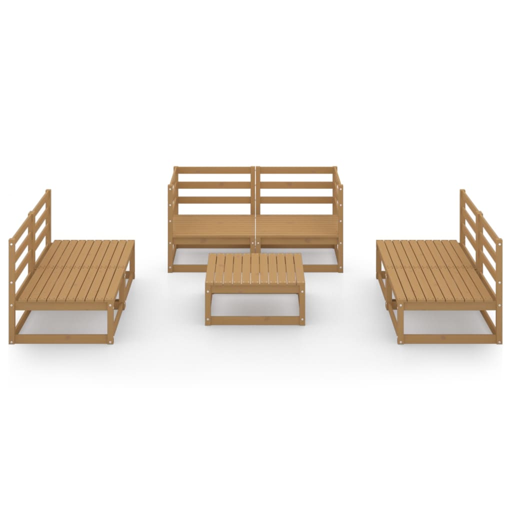 vidaXL 7-tlg. Garten-Lounge-Set Honigbraun Massivholz Kiefer