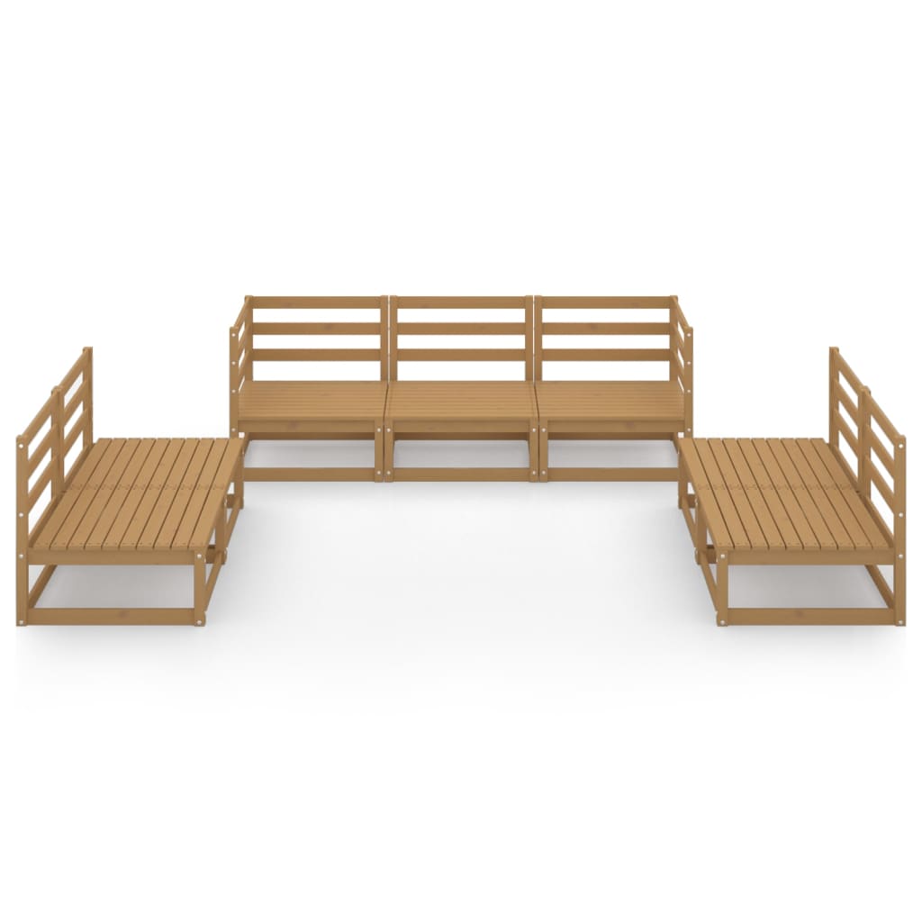 vidaXL 7-tlg. Garten-Lounge-Set Honigbraun Massivholz Kiefer