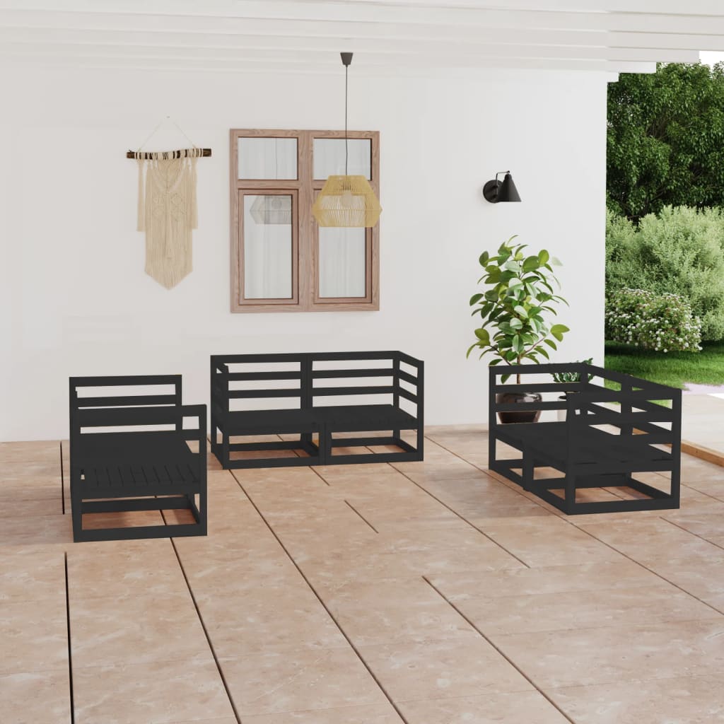 vidaXL 6-tlg. Garten-Lounge-Set Massivholz Kiefer