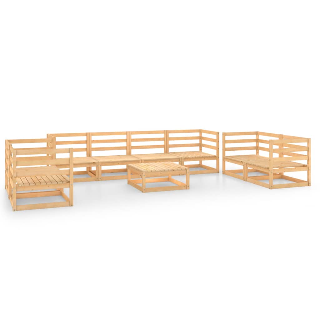 vidaXL 9-tlg. Garten-Lounge-Set Massivholz Kiefer