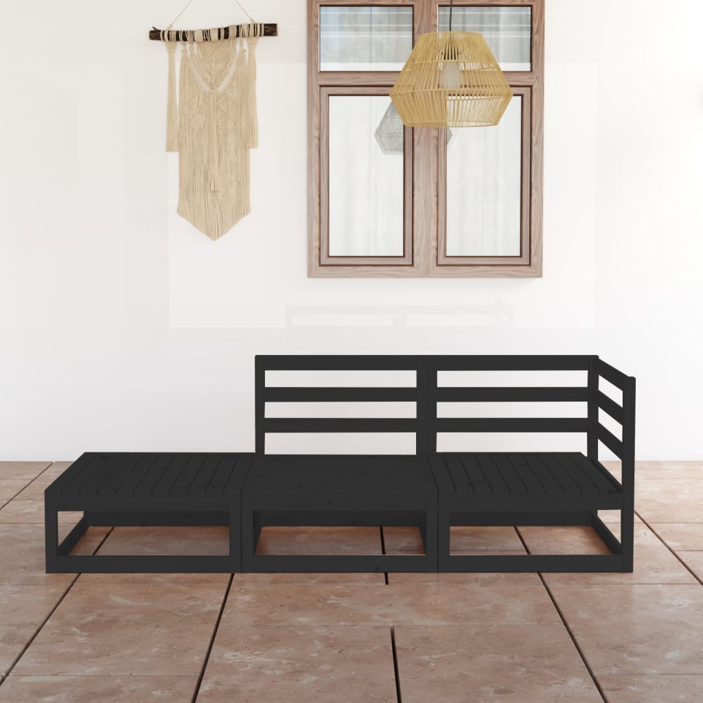 vidaXL 3-tlg. Garten-Lounge-Set Massivholz Kiefer