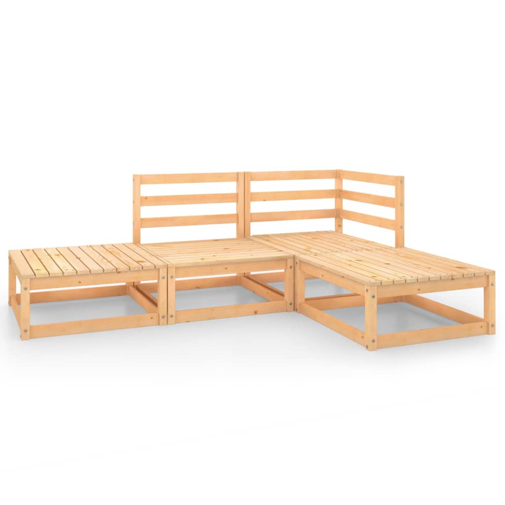 vidaXL 4-tlg. Garten-Lounge-Set Massivholz Kiefer