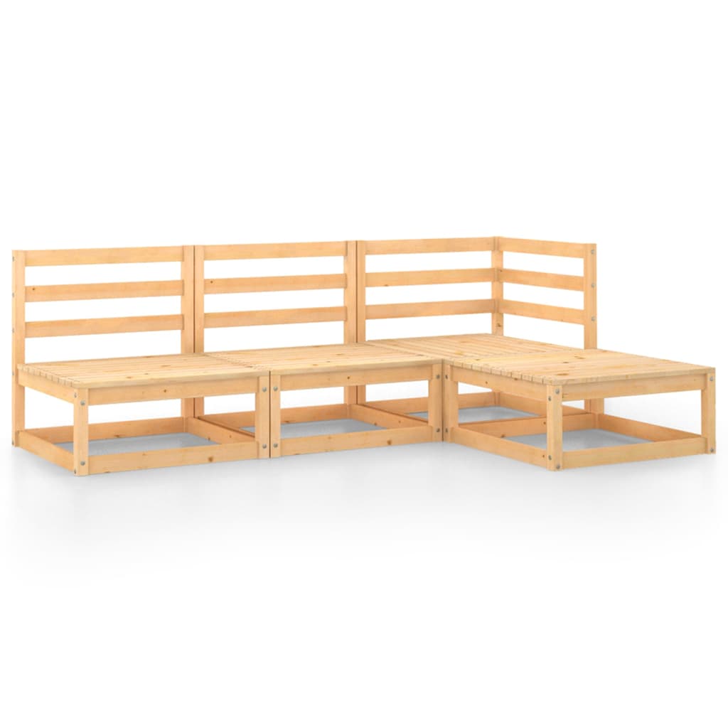 vidaXL 4-tlg. Garten-Lounge-Set Massivholz Kiefer