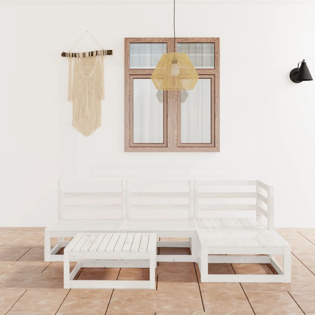 vidaXL 5-tlg. Garten-Lounge-Set Massivholz Kiefer