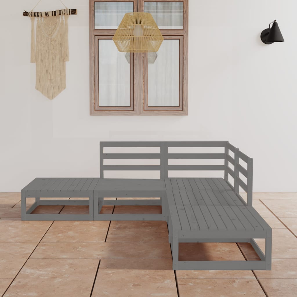 vidaXL 5-tlg. Garten-Lounge-Set Massivholz Kiefer