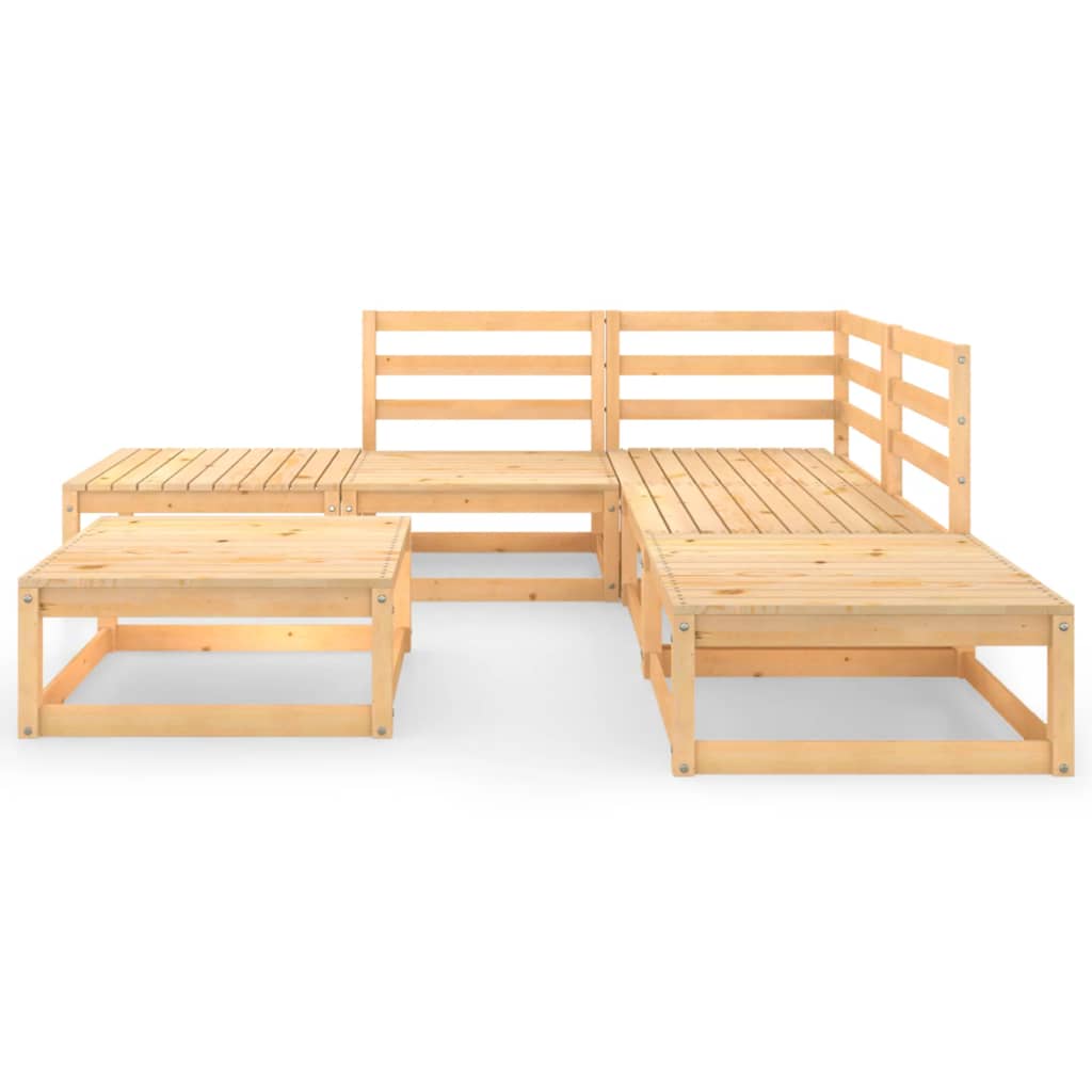 vidaXL 6-tlg. Garten-Lounge-Set Massivholz Kiefer
