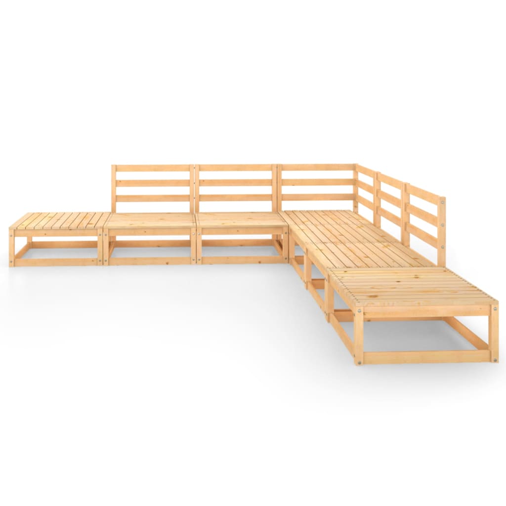 vidaXL 7-tlg. Garten-Lounge-Set Massivholz Kiefer