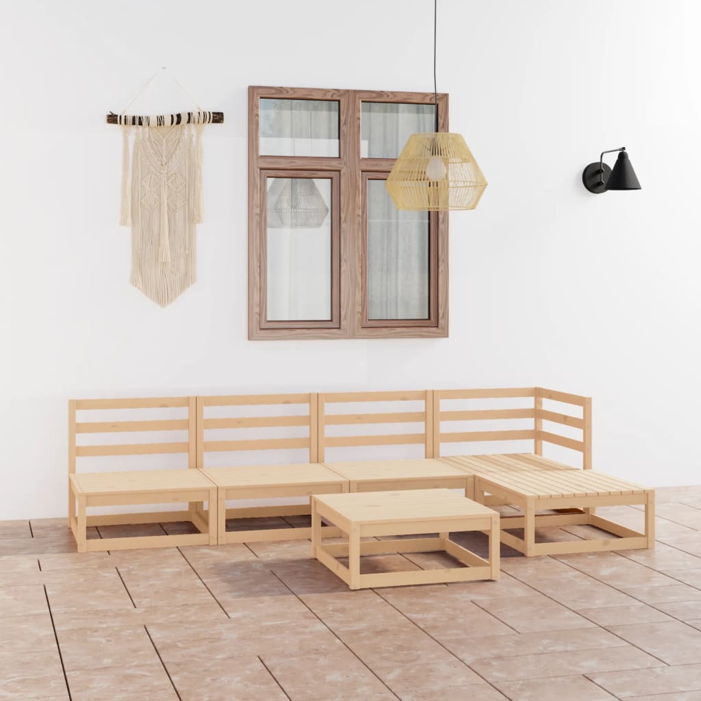 vidaXL 6-tlg. Garten-Lounge-Set Massivholz Kiefer