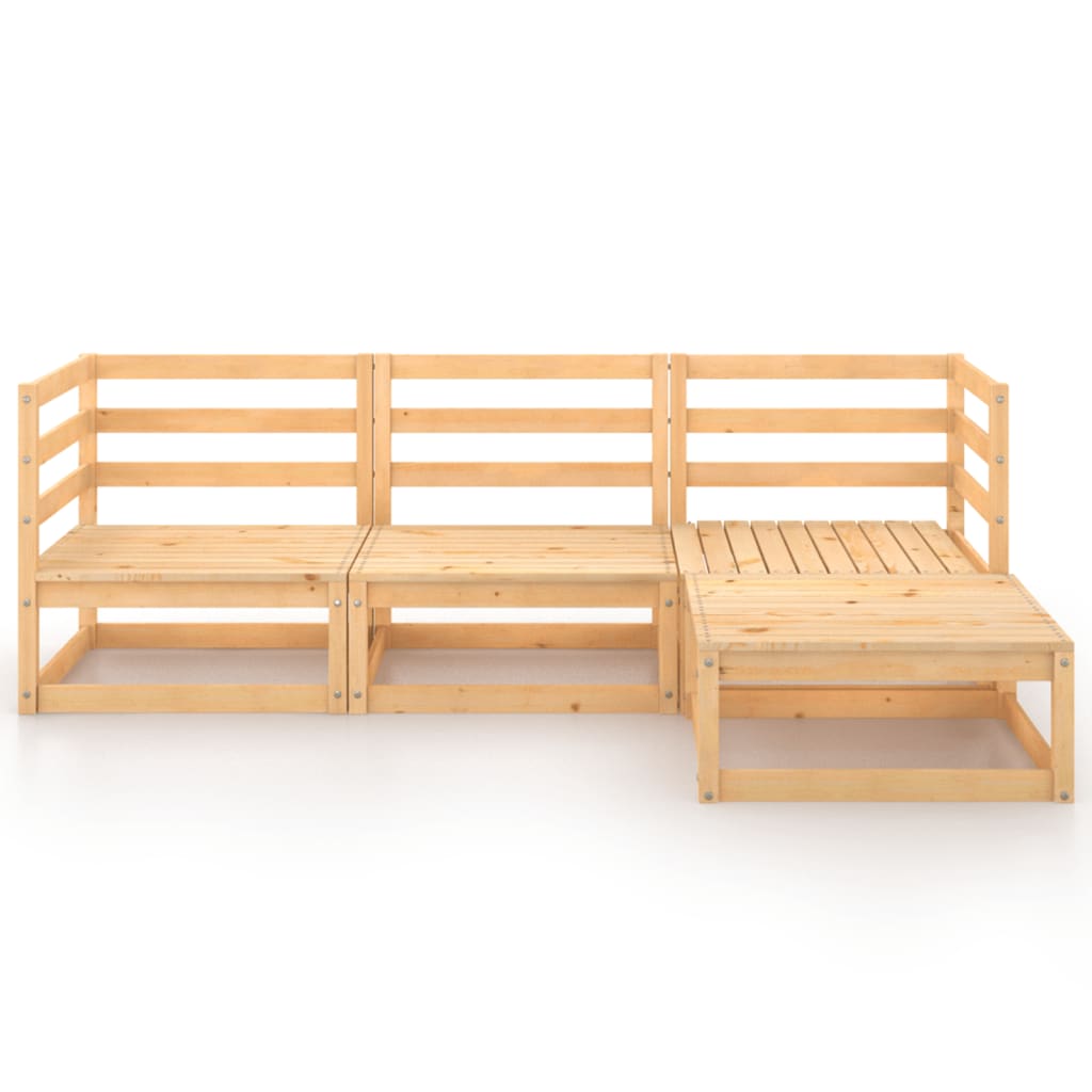 vidaXL 4-tlg. Garten-Lounge-Set Massivholz Kiefer