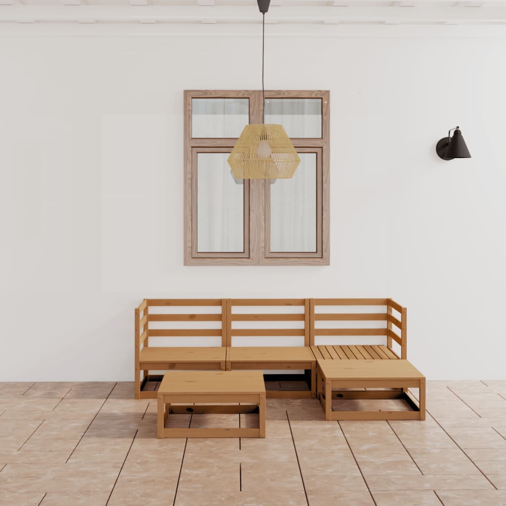 vidaXL 5-tlg. Garten-Lounge-Set Massivholz Kiefer