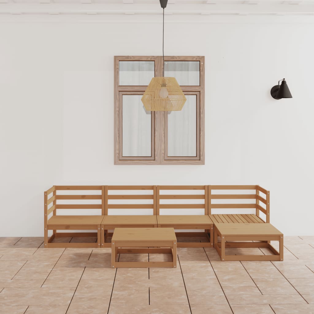 vidaXL 6-tlg. Garten-Lounge-Set Massivholz Kiefer