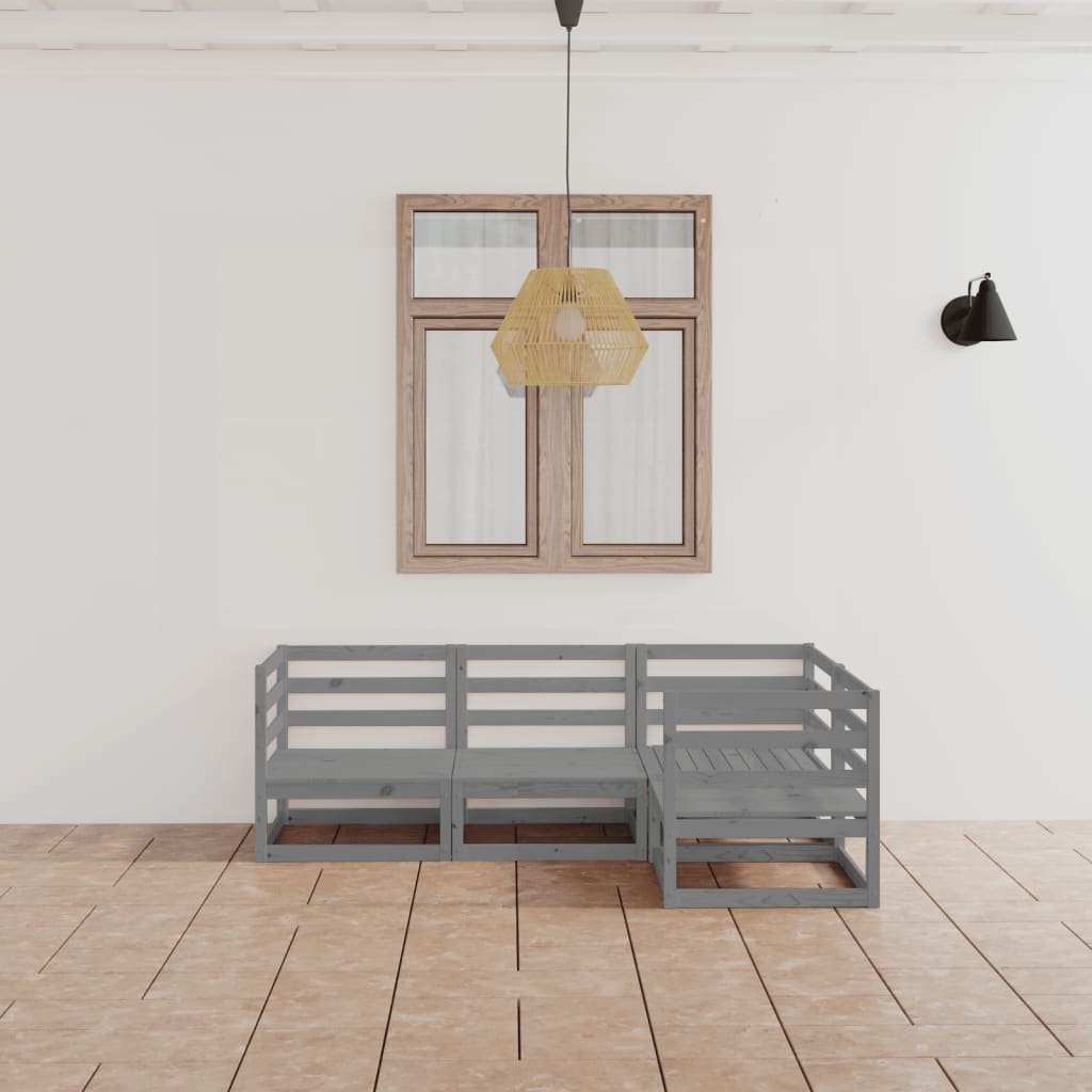 vidaXL 4-tlg. Garten-Lounge-Set Massivholz Kiefer