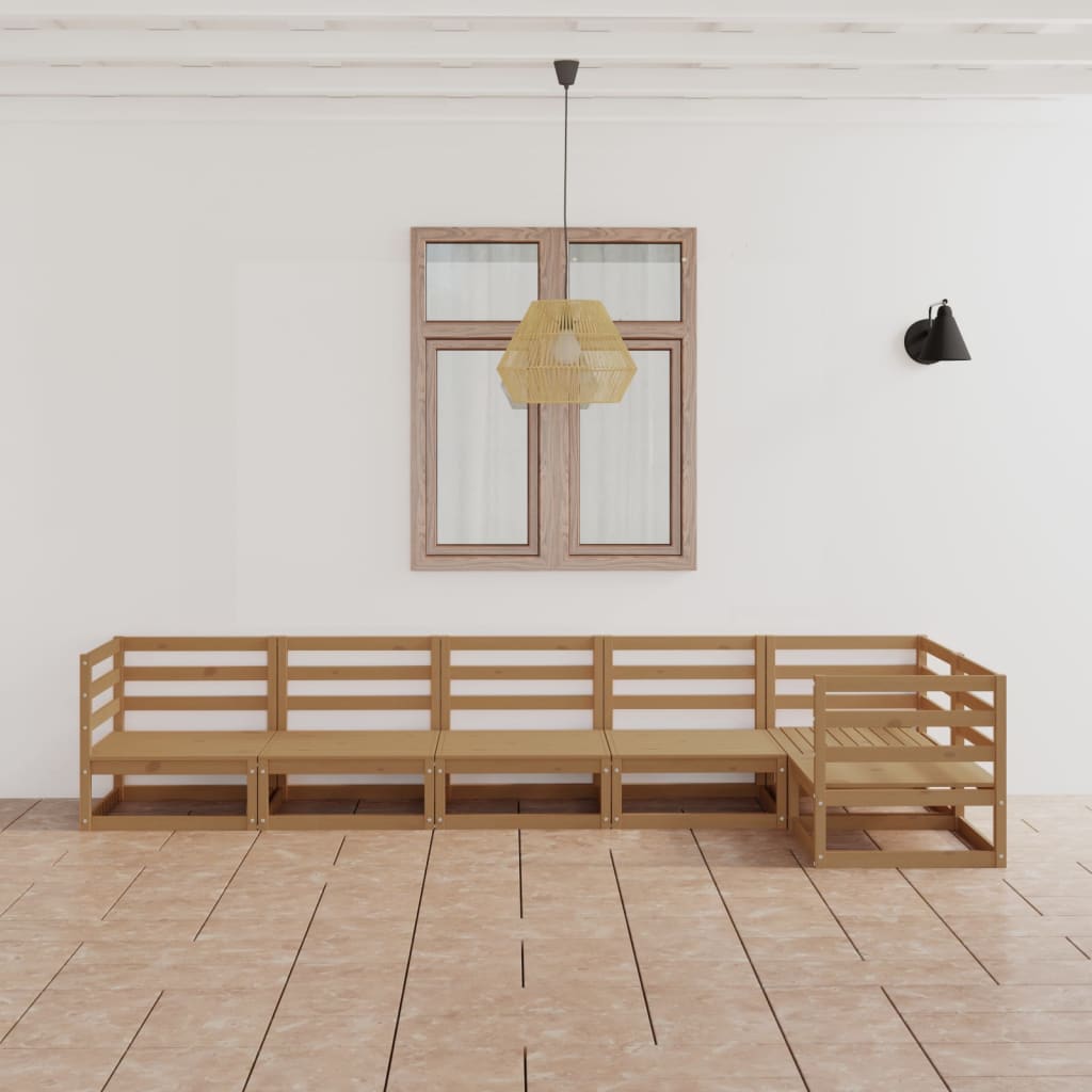 vidaXL 6-tlg. Garten-Lounge-Set Massivholz Kiefer