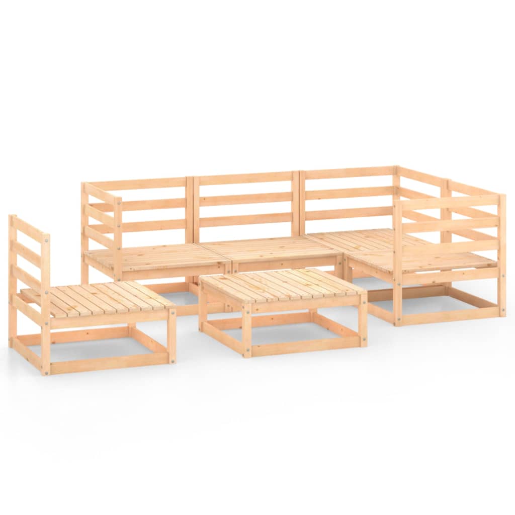 vidaXL 6-tlg. Garten-Lounge-Set Massivholz Kiefer