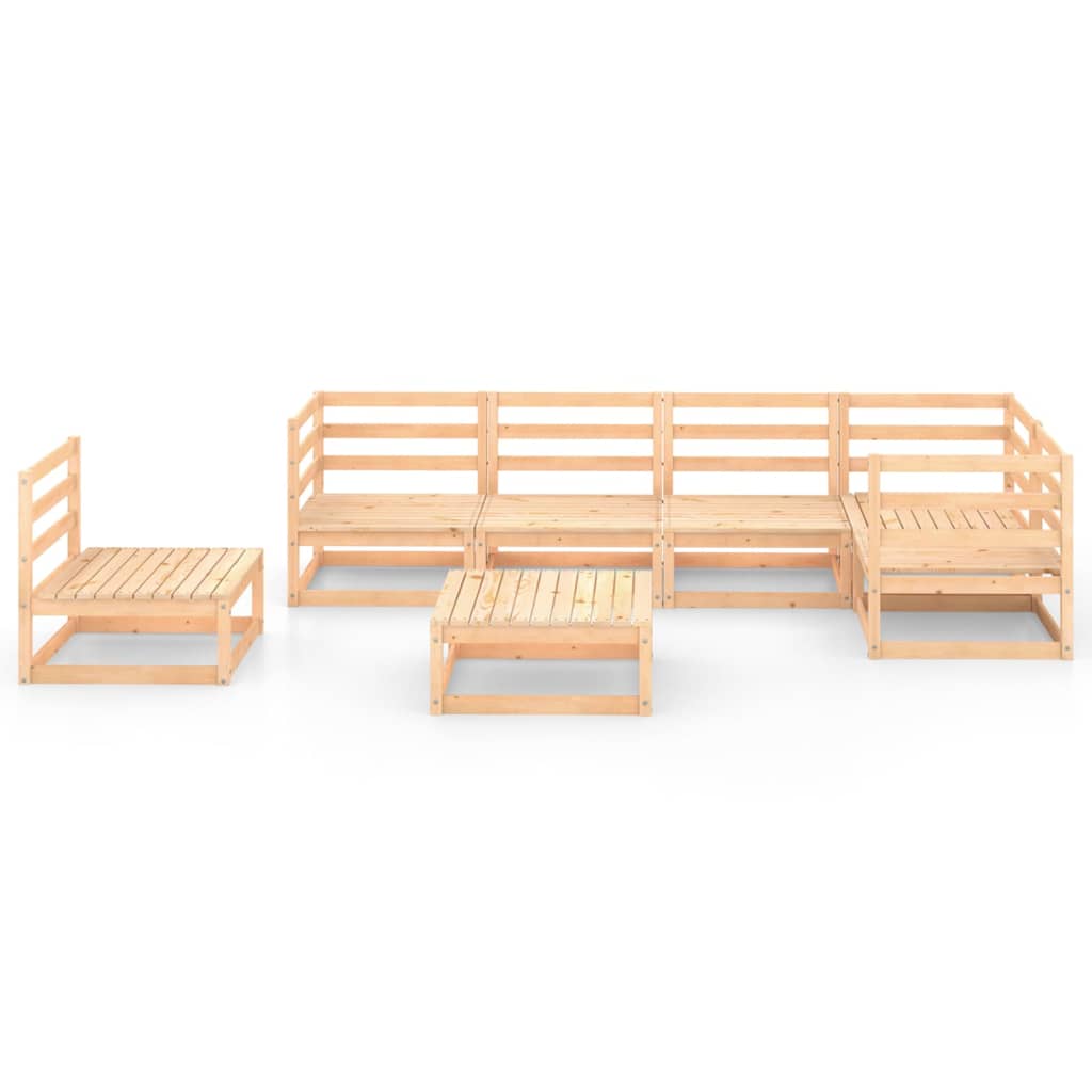 vidaXL 7-tlg. Garten-Lounge-Set Massivholz Kiefer